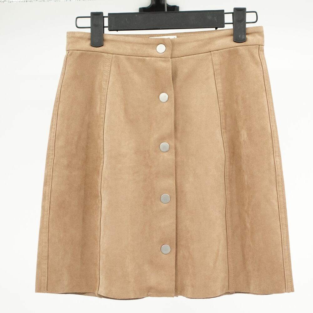 Wilfred Free Skirt SZ 2 Faux Suede Button Up Coastal Cowgirl Western Festival‎